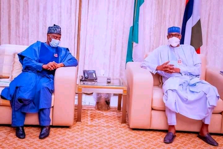 INSECURITY: Tambuwal Meets PMB, Seeks Declaration of State of Emergency In Terrorists’ Enclaves