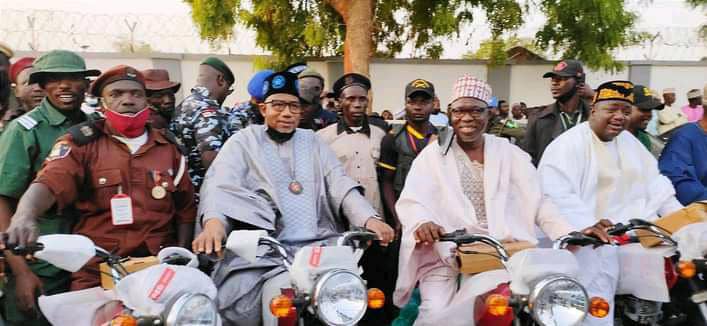 Insecurity: Gov Bala distributes 20 Motorcycles to Vigilante groups in Pali and Gwana districts